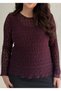 Women's Plus Size Floral Mesh Lace Long Sleeve Wide Neckline Stretchy Blouse - 4