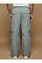 Khaki Comfortable Fit Poplin Men's Cargo Pants - 4