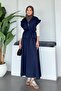 Emma Vest Set Skirted Modal Suit Navy Blue - 4