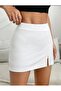 Single Slit Mini Skirt with Shorts Inside - 3