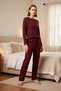 Women's Long Sleeve Boat Neck Regular Fit Waffle Knitted Pajama Set Functional Durable Stylish - 5