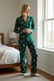 Women's Shirt Collar Standard Sleeve Regular Fit Pajama Set Functional Modern