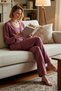 Women's Pool Collar Standard Sleeve Regular Fit Knitted Pajama Set Functional Durable Comfortable - 4