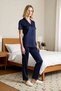 Women's Shirt Collar Short Sleeve Polka Dot Regular Fit Pajama Set Stylish - 5
