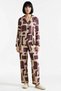 Women's Shirt Collar Long Sleeve Regular Fit Woven Shally Pajama Set Functional Durable - 3