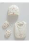 İncibaby 100% Cotton Sweet Cherry Baby Girl Set of 3 (Hat, Bib, Gloves) New Season 2026