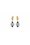 Emerald Drop Stone Hoop Drop Earrings - 3