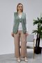 Women's Angora Silvery Wool Knitted Pocketed Mother Knitwear Vest - 8