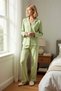 Women's Shirt Collar Standard Sleeve Regular Fit Knitted Pajama Set Functional Stylish