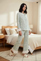Women Shirt Collar Long Sleeve Shally Woven Pajama Set Functional Durable Stylish - 5