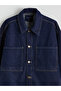 Lcw Vision Indigo Shirt Collar Oversized Women Jean Jacket S6Ip97Z8 - 7