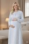 Women's Floral Plus Size Maternity Nightgown Dressing Gown Set