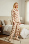 Women's Shirt Collar Standard Sleeve Regular Fit Animal Pattern Wellsoft Pajama Set - 5
