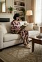 Women's Shirt Collar Long Sleeve Regular Fit Woven Shally Pajama Set Functional Durable - 4