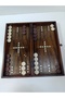 Mother of Pearl Inlay Filigree Embroidered Handcrafted Large Size Wooden Backgammon - Light Color (25X50 cm) - 5