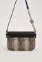 Double Strap Snake Leather Detailed Women's Casual and Stylish Shoulder Bag Black - 4