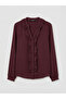 Plum color off-shoulder ruffled blouse - 5