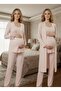 New Season Salmon 100% Cotton Special Design Long Sleeve Maternity Pajama Set - 4