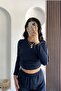 Irmak Suit with Gathered Sides - Navy Blue Navy Blue - 7