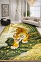 Mosso Green Tones Tiger in the Forest Pattern Woven Base Modern Decorative Carpet Mosso2155 - 3