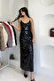 Strappy Sequined Long Dress - Black Black - 3