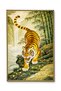 Mosso Green Tones Tiger in the Forest Pattern Woven Base Modern Decorative Carpet Mosso2155