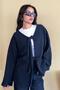 Thessaloniki Lace-Up Velvet Jacket - Navy Blue Navy Blue