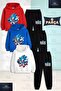 Children's Unisex Sonic Game Console Printed 3-Piece Set with Hoodie and Sweatpants
