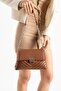 Women's Stylish Designed Medium Size Crossbody Bag, Chain Strap, Embroidery and Flap Detail Shoulder Bag 734 - 3