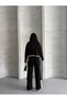 Women's Black and White Striped Slit Detail Knitwear Sweater Set - 3