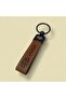 Hyundai Keychain with Writing and Logo (Brown) Synthetic Leather