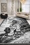 Mosso Gray Tones Tiger in the Forest Pattern Woven Base Modern Decorative Carpet Mosso2156 - 2
