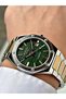 Men's Wristwatch with Calendar Gold-Green Color Sapphire Glass Steel Band Steel Case 1212Mr - 3