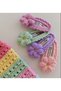 Amigurumi Knitting Thread Handmade Set of 4 Colorful Daisy Snap Clasps