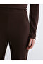 Lcw Comfort Brown Plus Size Elastic Waist Textured Women's Trousers W5I562Z8 - 3