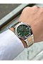 Men's Wristwatch with Calendar Gold-Green Color Sapphire Glass Steel Band Steel Case 1212Mr - 2
