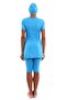 Short-Sleeved Semi-Covered Hijab Swimwear with Built-In Bra Pads Available. - 3