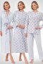 Mecit 6318 Blue Plus Size Women's Robe Pajamas Nightgown Set
