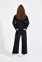Girls' Jean Set with Black Butterfly Embroidered Button-Down Jacket and Pants 23445 - 5