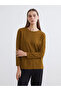 Crew Neck Self Patterned Women's Knitwear Sweater