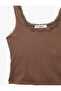 Slim Fit Cotton U-Neck Lace Detail Sleeveless Blouse - 5