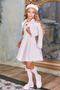 Girl's Sleeveless White Chanel Dress with Fluffy Ankles and Square Pattern, Diamond Embellished Chest - 3