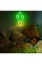 لوحة نيون أكريليك على شكل صبار، قاعدة أكريليك، مصابيح LED متعددة الألوان، 47 × 25 سم - 5