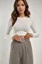 High Waist Lycra Velcro Closure Crepe Palazzo Trousers - 5