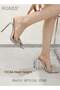 Women Rhinestone Decor Stiletto Heeled Pumps Elegant Banquet Slingback Pumps Ladies PVC Fashion Shin - 5