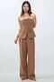 Strapless Buttoned Front Woven Top - 2