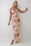 Degaje Collar Print Maxi Tulle Dress