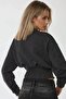 Slim Fit Corset Crew Neck Knitted Sweatshirt - 3