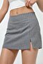 Striped Mini Shorts Skirt with Slit Detail