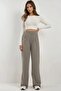 High Waist Lycra Velcro Closure Crepe Palazzo Trousers - 4